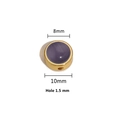 10mm purple cat eye stone bead with gold stainless steel base for DIY jewelry making - 8mm / Gold (Purple Stone)