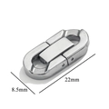 Detailopname van de gepolijste roestvrijstalen sluiting van 22 mm x 8,5 mm voor sieraden - 8.5mm