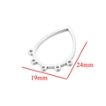 Connecteur de boucle d'oreille goutte en acier inoxydable avec cinq petits anneaux 19x24mm - Goutte Argent Large