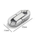 Gepolijste roestvrijstalen vouwsluiting voor DIY-sieraden projecten, 25x11mm zilver - 11mm