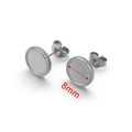 8mm Edelstahl-Ohrstecker mit gebürsteter Oberfläche und fein gerändelten Kanten - 8mm / Stahlfarben