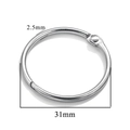 Stainless steel loose leaf binder ring variant with 2.5mm wire and 31mm outer diameter - 31mm / Steel