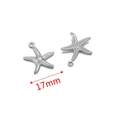 DIY silver starfish pendant in stainless steel with 17mm size for jewelry making - Steel Color Small Starfish
