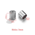 Polished silver stainless steel 4mm cylinder beads with 3mm hole for DIY jewelry making - 3.5x4mm / Steel