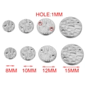 Hammerschlag-Edelstahlanhänger rund mit 1mm Loch in Größen von 8mm bis 15mm - Doppelloch (8mm) / Stahlfarben