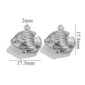 Silver stainless steel fish pendant 17.3x17.8mm for DIY jewelry making - Large Fish Steel