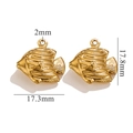18K gold plated tropical fish charm with dimensions 17.8mm by 17.3mm for jewelry making - Large Fish Gold