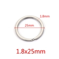 25mm silver stainless steel split ring for DIY keychains with 1.8mm wire thickness - 1.8×25mm / Steel