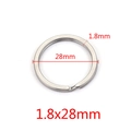 DIY stainless steel split key ring 28mm diameter and 1.8mm wire thickness in silver - 1.8×28mm / Steel