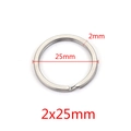DIY stainless steel split key ring 25mm outer diameter and 2mm thickness variant - 2×25mm / Steel