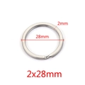 Polished 2x28mm stainless steel split key ring for DIY keychains and jewelry making - 2×28mm / Steel
