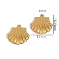 18K gold plated stainless steel scallop shell charms 18.5x16mm for DIY jewelry making - Large Scallop Gold
