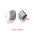 Cylindrical stainless steel jewelry bead with 8mm hole for DIY necklace making - 9X9mm / Steel