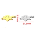 Pendentifs tortue en acier doré et argenté avec double trous pour bijoux DIY - Tortue