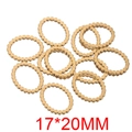 Golden oval dot textured connector ring 17x20mm for DIY jewelry making results - Gold Oval