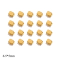 Golden 6.5x5mm stainless steel ribbon crimp ends for DIY jewelry making 20pcs - Mini Size / Gold