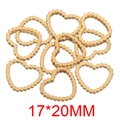 Golden heart-shaped stainless steel charms with scalloped edges for DIY jewelry, 17x20mm - Gold Heart
