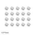 Pack of 20 silver stainless steel 6.5x5mm fold over crimp ends for jewelry making - Mini Size / Silver