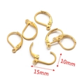 Crochets de boucles d'oreilles dormeuses dorés en acier inoxydable de 15 mm x 10 mm - Style C Or / 15mm x 10mm