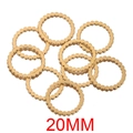 20mm golden stainless steel wavy textured round hoop earrings DIY jewelry findings - Gold Round
