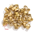 Golden stainless steel bail clasp for pearl pendants with 3mm connector for DIY jewelry - 3mm / Gold