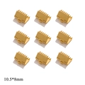 Golden 10.5x8mm stainless steel ribbon crimp ends and cord clamps for jewelry making - Compact Style / Gold
