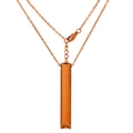 Collar de silbato para respiración consciente en oro rosa pulido con cadena fina - Rosa oro