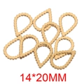 Colgante de gota dorada con borde de cuentas para bisutería artesanal de 14x20mm - Dorado Gota de agua