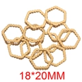 Conectores metálicos hexagonales dorados de 18x20mm para creación de pendientes DIY - Hexágono Dorado