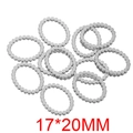 Anillas ovaladas de acero inoxidable plateado 17x20mm para accesorios de joyería DIY - Óvalo De Color Acero