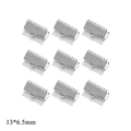 Pack of silver stainless steel 13x6.5mm ribbon crimp ends for jewelry making DIY - Medium Style / Silver