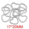 Dijes de corazón de acero inoxidable plateado con borde ondulado 17x20mm para joyas - Acero Corazón