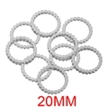 Pendientes de aro con cuentas de 20mm en acero inoxidable plata para joyería DIY - Color Acero Redondo
