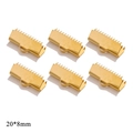 Golden 20x8mm stainless steel crimp ends with serrated teeth for DIY jewelry - Large Style / Gold