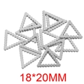 Piezas de pendientes triangulares plata 18x20mm con borde perlado para joyas DIY - Color Acero Triángulo