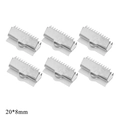 Silver stainless steel crimp bead clasps 20x8mm for DIY jewelry making 6pcs - Large Style / Silver