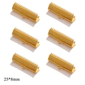 Golden 25x8mm stainless steel ribbon crimp ends for DIY jewelry necklace making - Extra Large / Gold