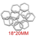 Marcos metálicos hexagonales plateados con borde ondulado para joyas DIY 18x20mm - Hexágono De Color Acero
