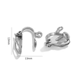 Crochets d'oreilles clip en acier inoxydable argenté pour bijoux DIY, 13mm x 13mm - Style F Couleur Acier