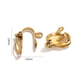 Convertisseur boucle d'oreille en acier inoxydable doré 13mm avec boucle DIY - Type F Or