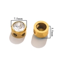Perle d'espacement dorée en acier inoxydable avec strass pour bijoux DIY 7.5mm - B Or