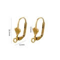 Dormeuses en acier inoxydable doré avec motif festonné et dimensions pour bijoux - Type G Or