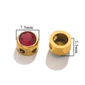 Perle en acier inoxydable doré avec zircon rouge pour la création de bijoux DIY - D Or