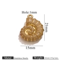 Edelstahlanhänger in Muschelform mit Goldrand für DIY-Schmuck in Khaki-Farbe gefertigt - Braune Emaille
