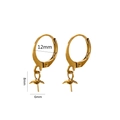 Crochets d'oreilles dorés en acier inoxydable avec créoles 12mm pour bijoux DIY - Style H Or
