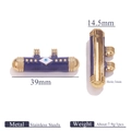 Perla occhio blu in smalto e acciaio inossidabile da 39 mm per creazione gioielli - Smalto Viola