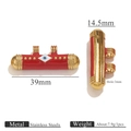 Pendente occhio portafortuna rosso in acciaio inossidabile per gioielli stile boho - Smalto Rosso