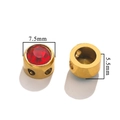 Perle d'espacement dorée 7,5mm avec cristal rouge pour la création de bijoux DIY - Or I