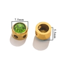 Perle en acier inoxydable doré avec strass vert pour la création de bijoux DIY - Lettre J Or
