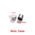 Silver stainless steel 3mm end caps for leather cord with 2mm hole for jewelry making - Inner 2mm / Steel